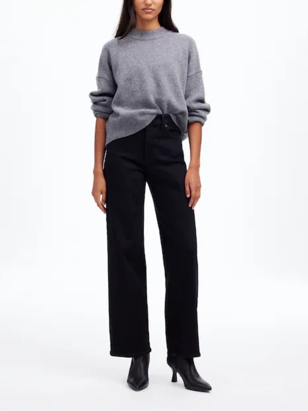 Madewell The Petite Perfect Vintage Wide-Leg Jean In Black Rinse Wash Size 26P